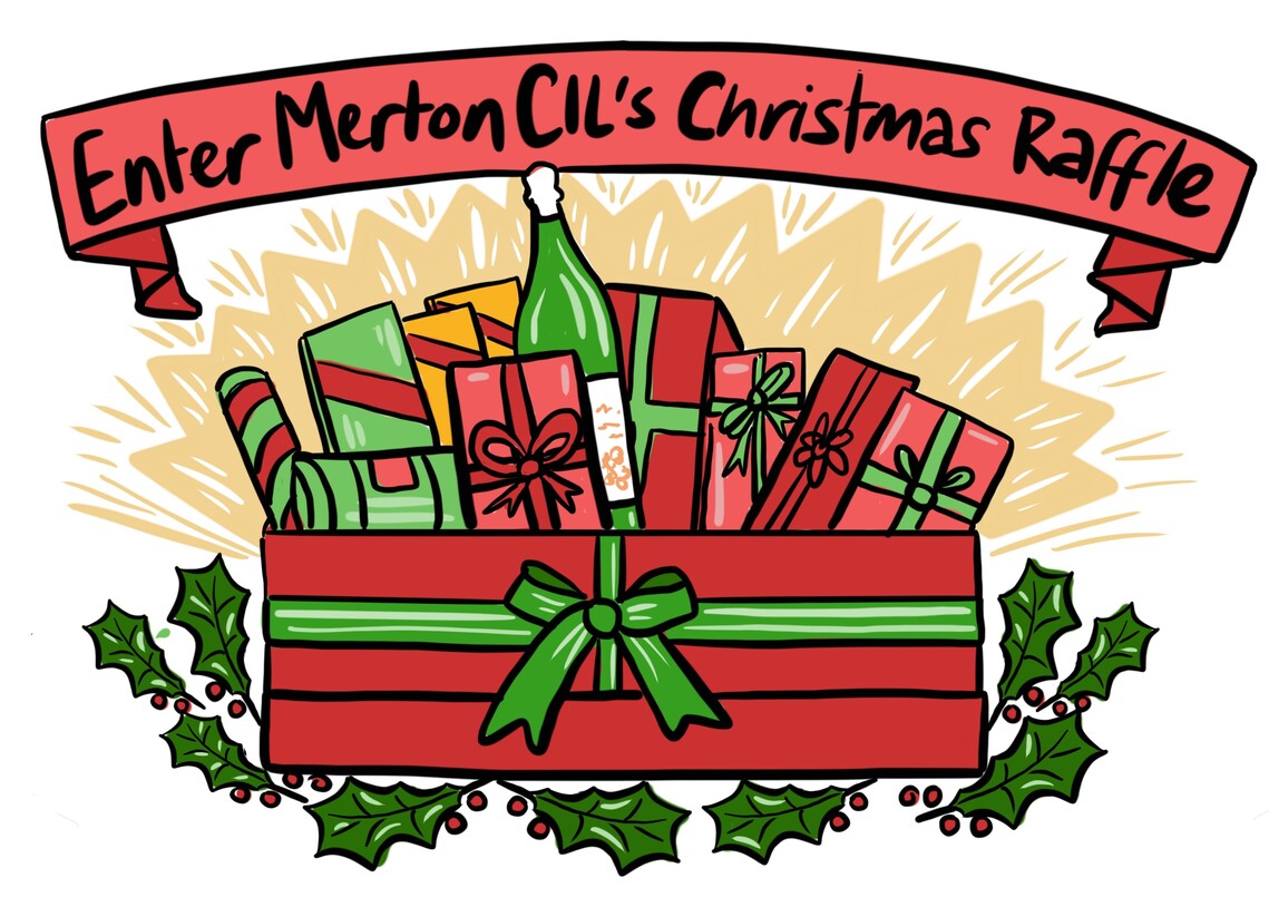 Illustration of Merton CIL Christmas Raffle Box 