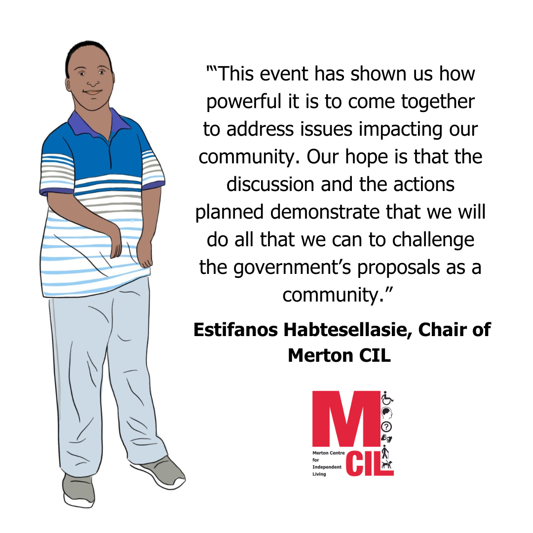 Quote from EH &#39;&#8220;This event has shown us how powerful it is to come together to address issues impacting our community. Our hope is that the discussion and the actions planned demonstrate that we will do all that we can to challenge the government&#8217;s proposals as a community.&#8221; 