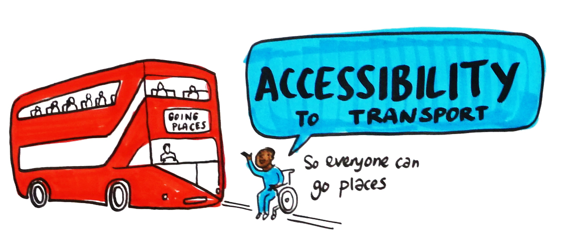 Red Bus - Access Illustration
